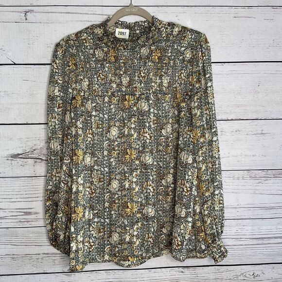 NWOT Maison d' Amelie Womens Floral Polyester Long Sleeve Blouse China Size L - Picture 1 of 11